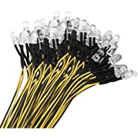 YIXISI 100 Piezas Brillante 12V Luces LED de Diodo Pre Cableado- LED Precableado Redonda Bulbo Lámpara para DIY Coche…
